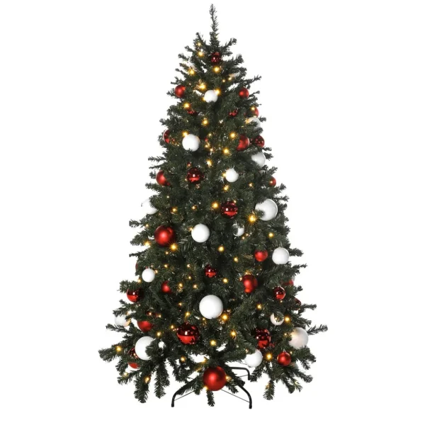 Künstliche Weihnachtsbäume^DecoWoerner Künstlicher Weihnachtsbaum Weißtanne Mit LED 180 Cm grün