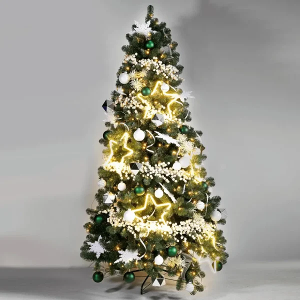 Künstliche Weihnachtsbäume^DecoWoerner Künstlicher Weihnachtsbaum Weißtanne Mit LED 180 Cm grün