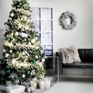 Künstliche Weihnachtsbäume^DecoWoerner Künstlicher Weihnachtsbaum Weißtanne Mit LED 180 Cm grün