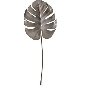 Herbstdeko^DecoWoerner Künstliches Monsterablatt 90 Cm Grau