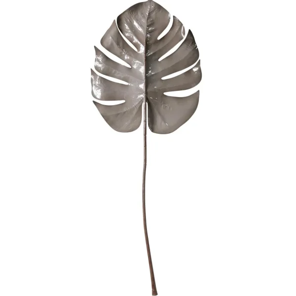 Herbstdeko^DecoWoerner Künstliches Monsterablatt 90 Cm Grau