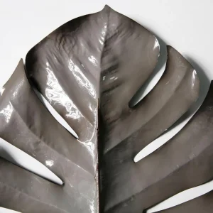 Herbstdeko^DecoWoerner Künstliches Monsterablatt 90 Cm Grau