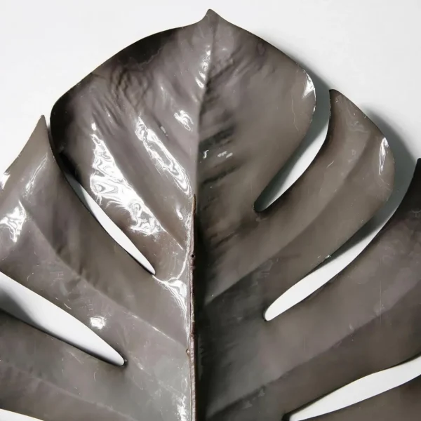 Herbstdeko^DecoWoerner Künstliches Monsterablatt 90 Cm Grau