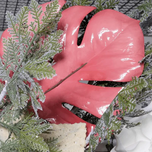 Herbstdeko^DecoWoerner Künstliches Monsterablatt 90 Cm rosa
