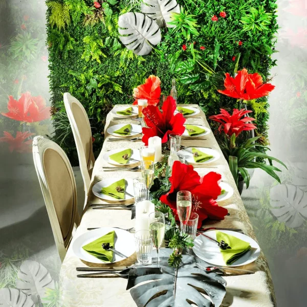 Herbstdeko^DecoWoerner Künstliches Monsterablatt 90 Cm Grau