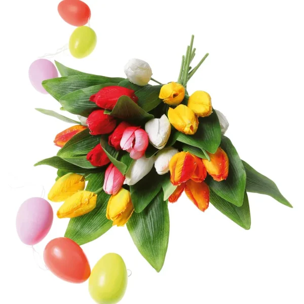 Frühlingsdeko | Kunstblumen^DecoWoerner Künstliches Tulpen-Bouquet mehrfarbig
