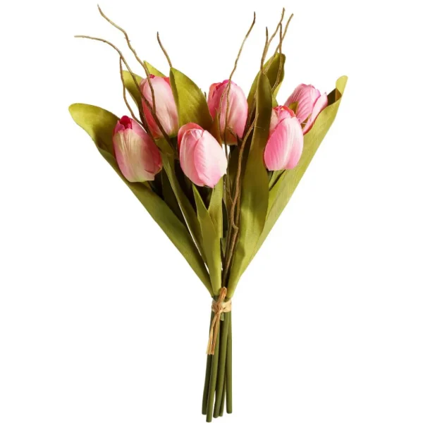 Kunstblumen | Blumensträuße & Blumenkränze^DecoWoerner Künstliches Tulpen-Bouquet , 30 Cm rosa