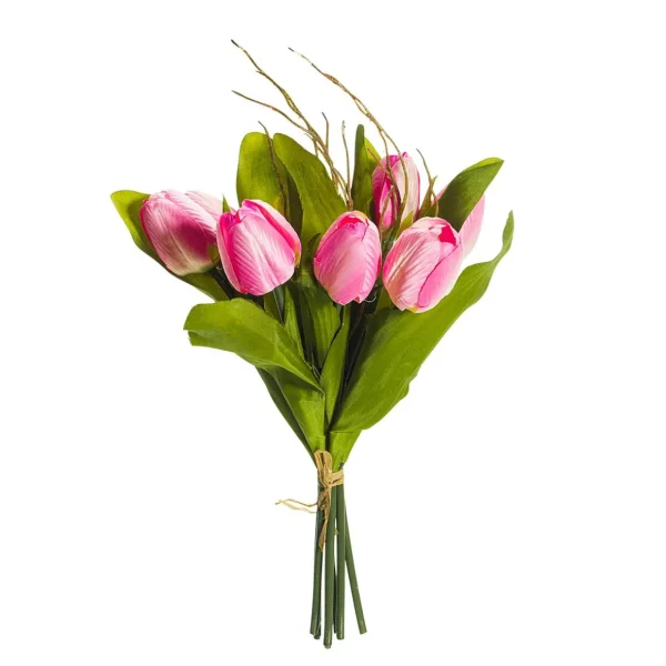 Kunstblumen | Blumensträuße & Blumenkränze^DecoWoerner Künstliches Tulpen-Bouquet , 30 Cm rosa