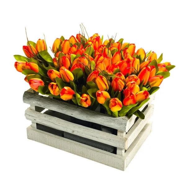 Frühlingsdeko | Kunstblumen^DecoWoerner Künstliches Tulpen-Bouquet , 30 Cm orange