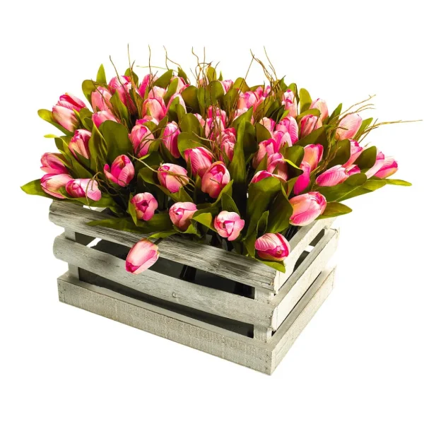 Kunstblumen | Blumensträuße & Blumenkränze^DecoWoerner Künstliches Tulpen-Bouquet , 30 Cm rosa
