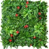Sommerdeko | Frühlingsdeko^DecoWoerner Künstliches Wandgarten-Paneel Gras-Blüten-Mix, 1 X 1 M grün
