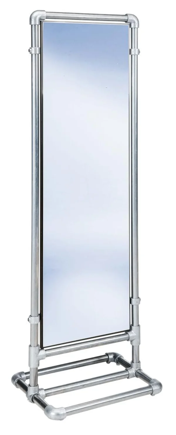 Warenpräsentation^DecoWoerner Konfektionsspiegel "Factory" 180 Cm Hoch silber