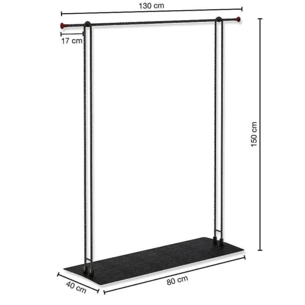 Kleiderständer^DecoWoerner Konfektionsständer LOFT, 130 X 150 Cm Hoch schwarz