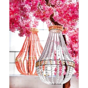 Sommerdeko^DecoWoerner Korblüster "Chabby Chic" weiß