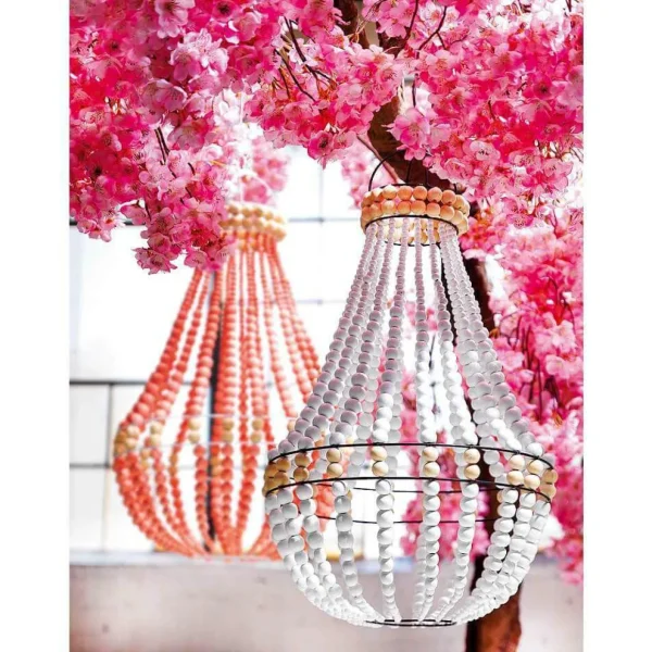 Sommerdeko^DecoWoerner Korblüster "Chabby Chic" weiß