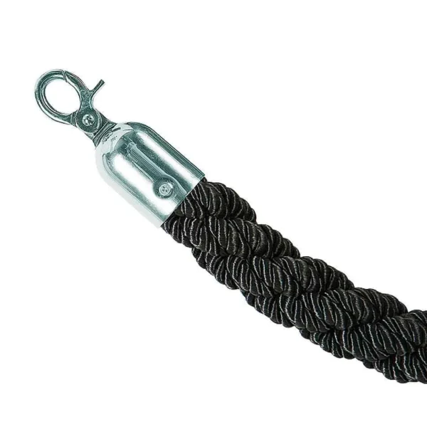 Warenpräsentation^DecoWoerner Kordel Für Absperrpfosten, 150 Cm Lang, Silber/ schwarz