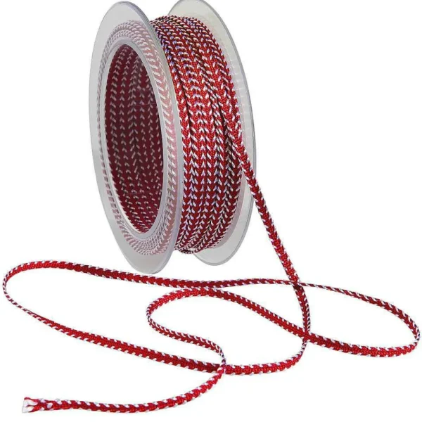 Geschenkband^DecoWoerner Kordel Geschenkband /weiß 4 Mm 15 M rot