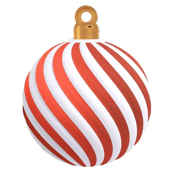 Winterdeko^DecoWoerner Kugeldisplay Swirl / Weiß rot