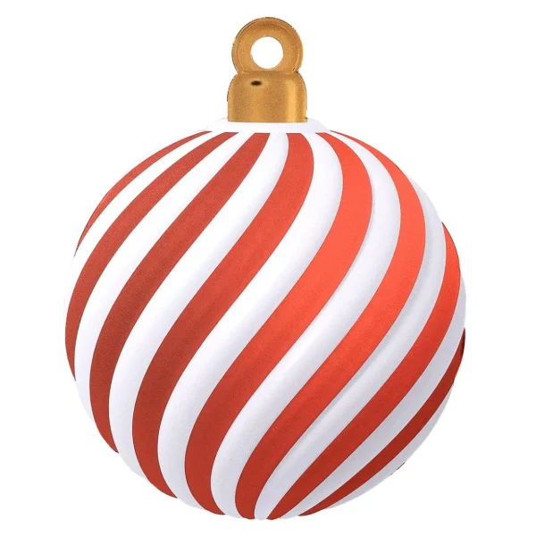 Winterdeko^DecoWoerner Kugeldisplay Swirl / Weiß rot