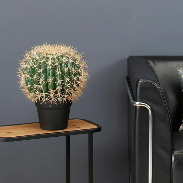 Zimmerpflanzen^DecoWoerner Kugel-Kaktus-Kunstpflanze Im Topf, 33 Cm grün