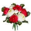 Frühlingsdeko | Blumensträuße & Blumenkränze^DecoWoerner Kunstblumen Ranunkel-Blumenstrauß Rot-weiß 24 Cm rosa