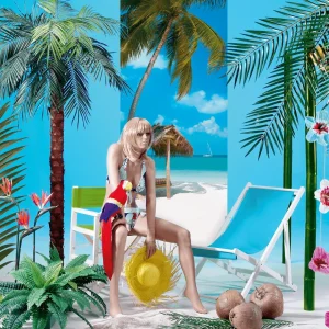 Sommerdeko | Blätter^DecoWoerner Kunstpalmen-Königs-Wedel, 240 Cm grün