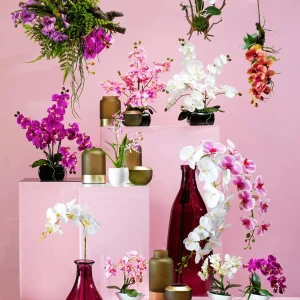 Zimmerpflanzen | Kunstblumen^DecoWoerner Kunstpflanze Orchidee Im Topf Pink , 28 Cm rosa