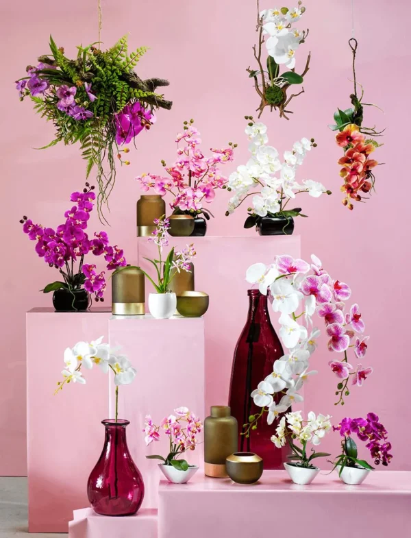 Zimmerpflanzen | Kunstblumen^DecoWoerner Kunstpflanze Orchidee Im Topf Pink , 28 Cm rosa