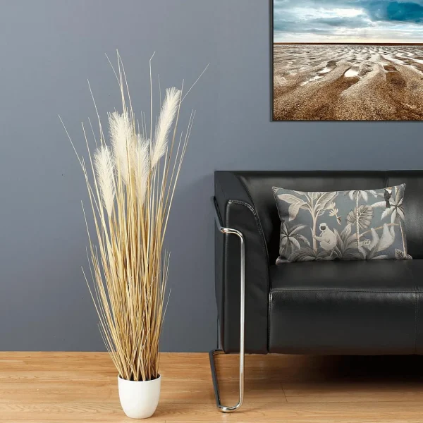 Sommerdeko | Dekogras^DecoWoerner Kunstpflanze Schilfgras Im Topf, 110 Cm Beige