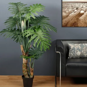 Zimmerpflanzen^DecoWoerner Kunstpflanze Splitphilo Im Topf 130 Cm grün