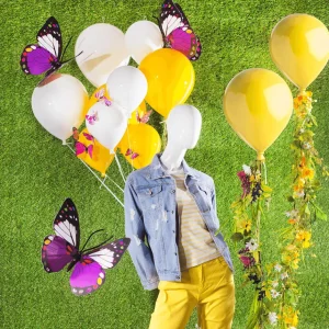 Frühlingsdeko^DecoWoerner Kunststoff-Ballon Gelb 28 Cm Ø