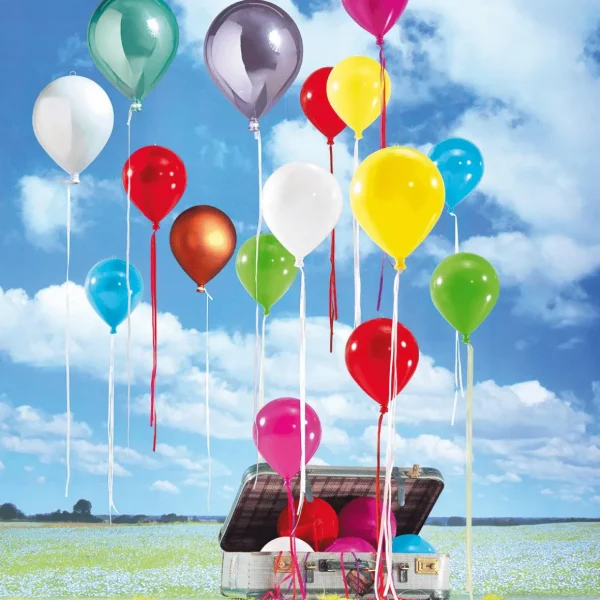 Frühlingsdeko^DecoWoerner Kunststoff-Ballon Metallic 20 Cm Ø rot