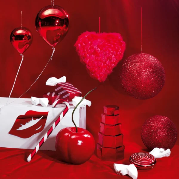 Frühlingsdeko^DecoWoerner Kunststoff-Ballon Metallic 20 Cm Ø rot