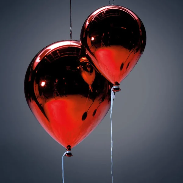 Frühlingsdeko^DecoWoerner Kunststoff-Ballon Metallic 20 Cm Ø rot