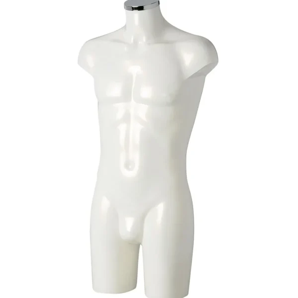 Schaufensterpuppen^DecoWoerner Kunststoff-Torso Herr 88 Cm weiß
