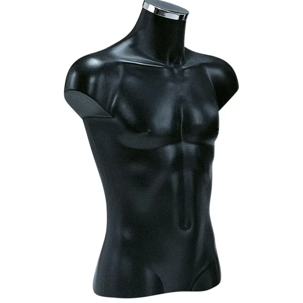 Schaufensterpuppen^DecoWoerner Kunststoff-Torso Herr 70 Cm schwarz