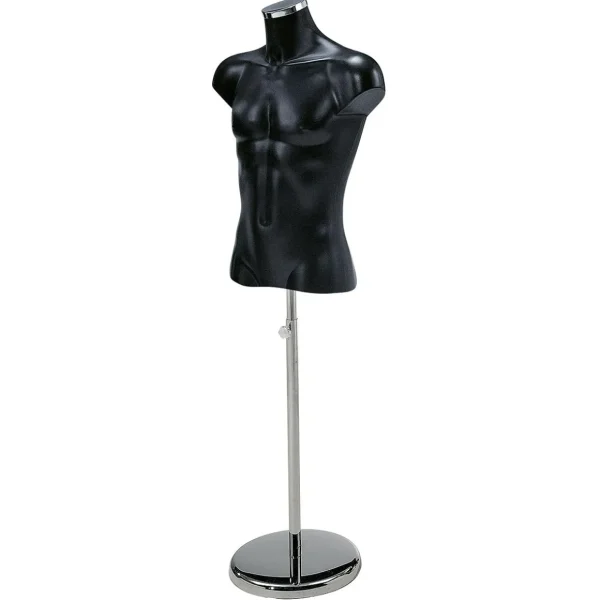 Schaufensterpuppen^DecoWoerner Kunststoff-Torso Herr 70 Cm schwarz