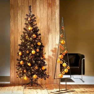 Weihnachtskugeln^DecoWoerner Kupfer, Glänzende Weihnachtskugeln Aus Schwer Entflammbarem Kunststoff, 6 Cm Ø – 24 Stück orange