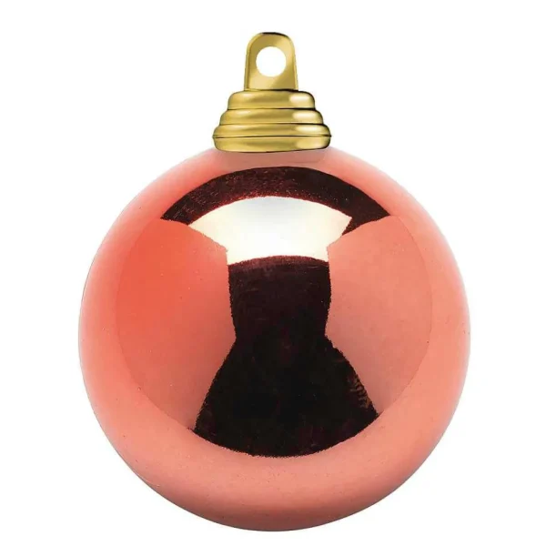 Weihnachtskugeln^DecoWoerner Kupfere, Glänzende Weihnachtskugeln Aus Schwer Entflammbarem Kunststoff, 6 Cm Ø – 24 Stück rot