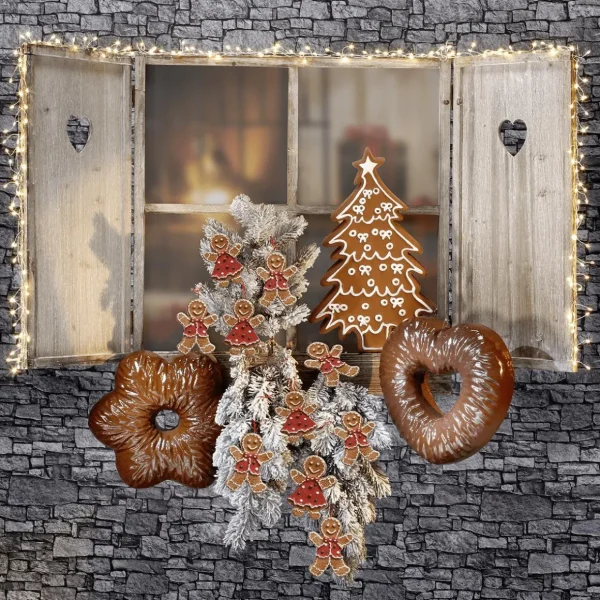 Weihnachtsfiguren^DecoWoerner Lebkuchen "Tanne" Lebensmittel-Attrappe 40 Cm braun
