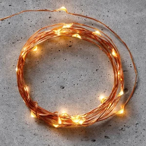 Deko-Licht^DecoWoerner LED Batterie-Draht-Lichterkette Für Innen, 5 M braun