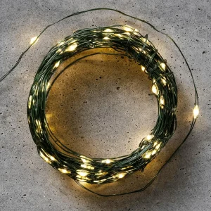 Weihnachtsbeleuchtung^DecoWoerner LED Batterie-Draht-Lichterkette Für Außen, 100 LED, 10 M grün