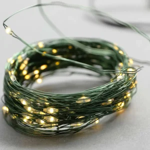 Weihnachtsbeleuchtung^DecoWoerner LED Batterie-Draht-Lichterkette Für Außen, 100 LED, 10 M grün
