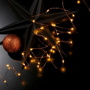 Deko-Licht^DecoWoerner LED Batterie-Draht-Lichterkette Für Innen, 5 M braun