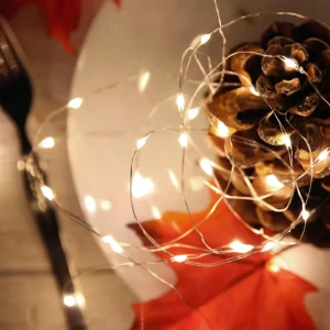 Weihnachtsbeleuchtung^DecoWoerner LED Batterie-Draht-Lichterkette Für Außen, 10 M silber