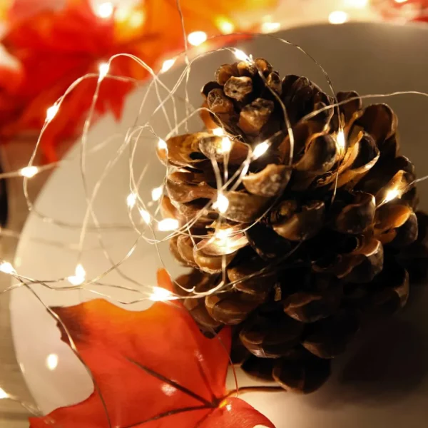 Weihnachtsbeleuchtung^DecoWoerner LED Batterie-Draht-Lichterkette Für Außen, 10 M silber