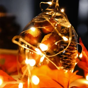 Weihnachtsbeleuchtung^DecoWoerner LED Batterie-Draht-Lichterkette Für Außen, 10 M silber