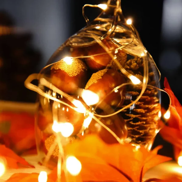 Weihnachtsbeleuchtung^DecoWoerner LED Batterie-Draht-Lichterkette Für Außen, 10 M silber