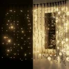 Weihnachtsbeleuchtung^DecoWoerner LED Blinkender Profi Lichtvorhang System IP67 200 Cm