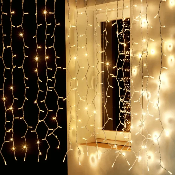 Weihnachtsbeleuchtung^DecoWoerner LED Blinkender Profi Lichtvorhang System IP67 200 X 150 Cm